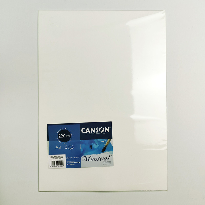 

Canson Montval Colour A3 Aquarelle Cold Pressed 220G, 5 Sheet/Pack