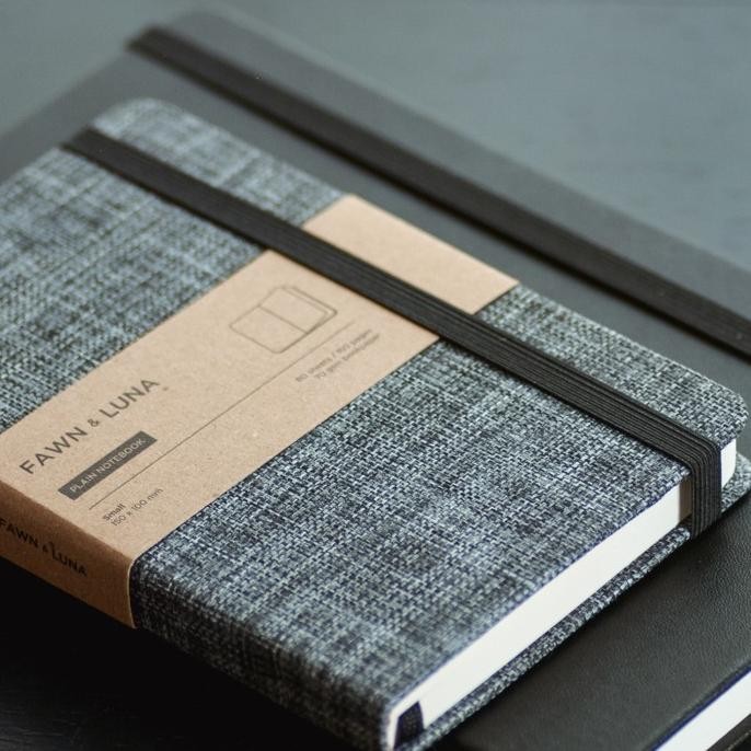 

A5 Notebook - Plain / Dotted Paper - Tartan Grey Fabric