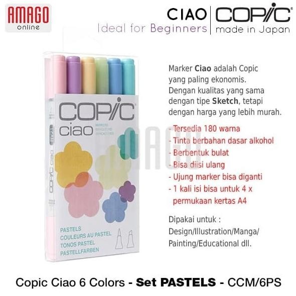 

Copic Ciao - 6 Color Set Pastel - Ccm/6Ps