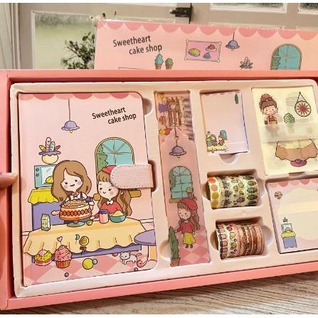 

Diary Set -Journal Set - Jurnal 7 In 1 Sweetheart Cake Shop