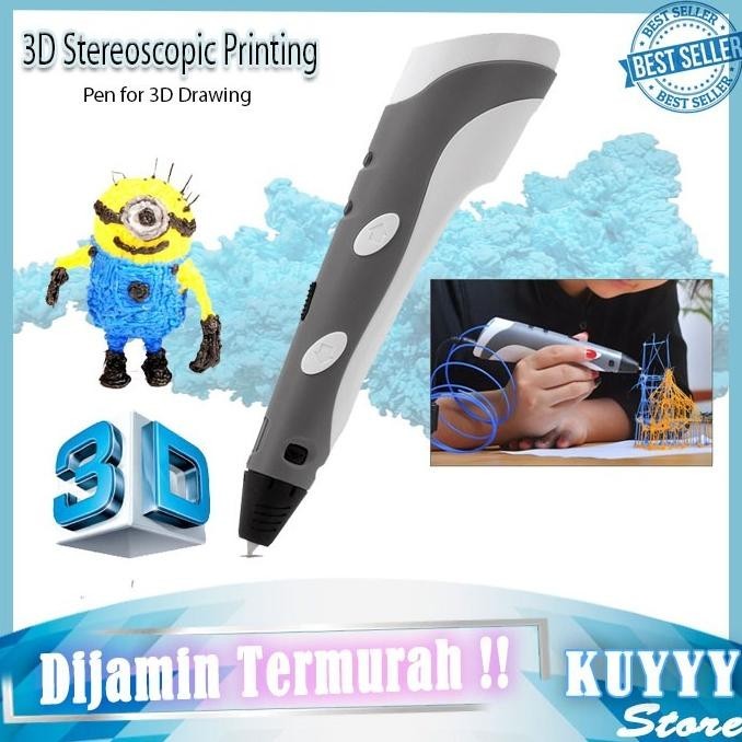 

3D Stereoscopic Printing Pen For 3D Drawing - White/Black