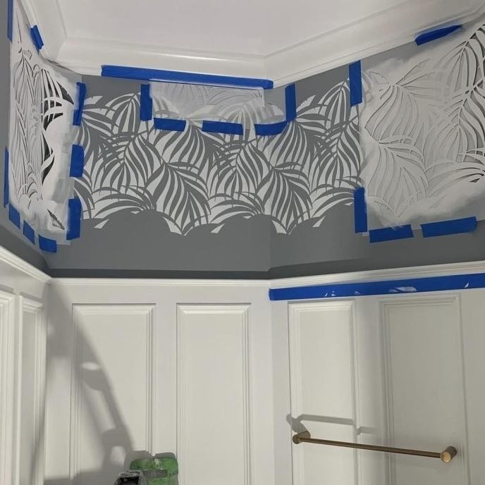 

Stencil Dinding Motif Leaf Coconut Ukuran 45X38 Bahan Tebal