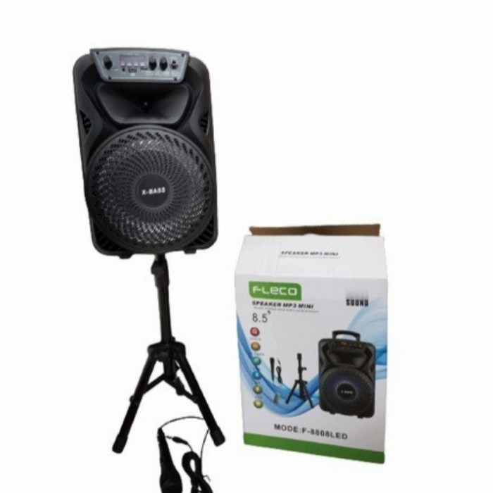 Speaker Karaoke Fleco 8808 Free Stand X Bass-Salon Karaoke Bluetooth