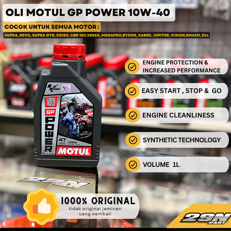 Oli Motor Motul GP POWER 4T 10W-40 ORIGINAL MOTUL 1L Bebek Sport Trail