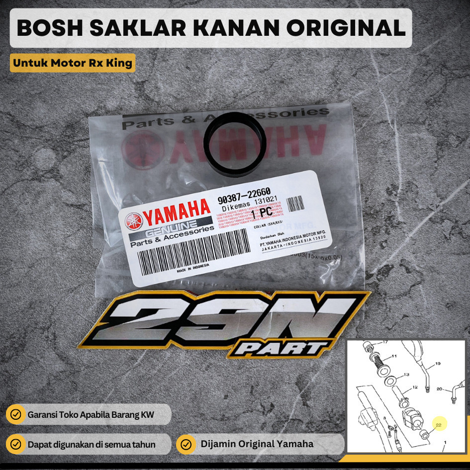 BOSH RUMAH GAS STANG COLLAR SAKLAR KANAN RX KING ORIGINAL 90387-22660