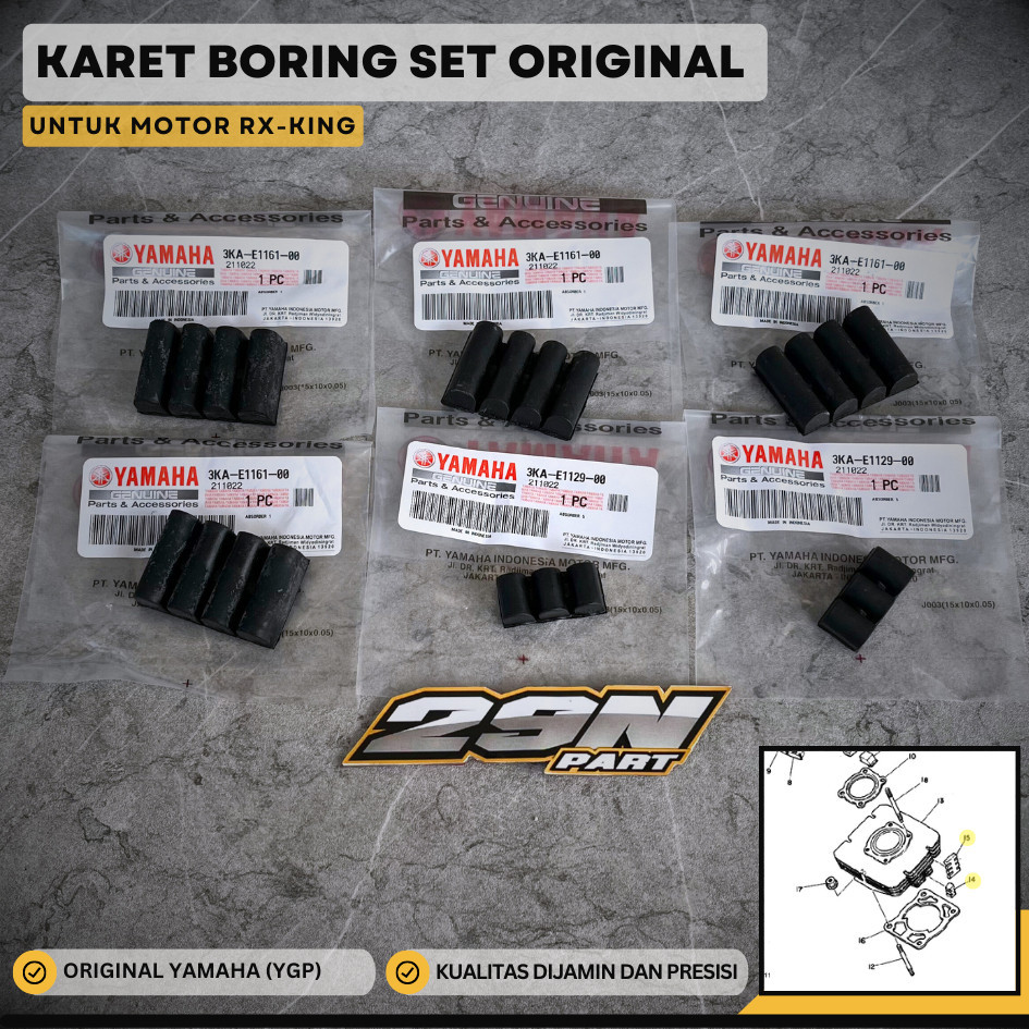 KARET BORING BLOK SEHER SET RX-KING RXKING ORIGINAL YGP YAMAHA 3KA-E1129-00 3KA-E1161-00