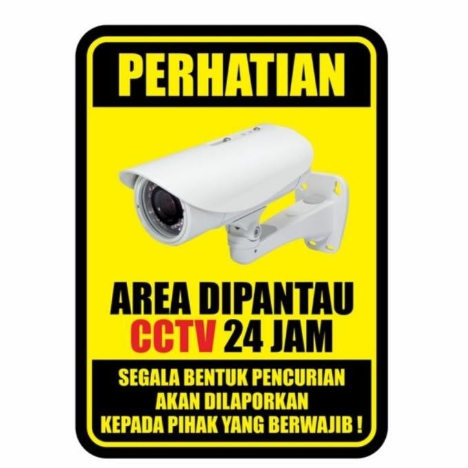 

SIGN AKRILIK 2mm +Stiker VINIL AREA CCTV 24JAM RAMBU K3. SAFETY.VIRAL
