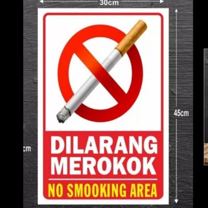 

stiker No smoking DILARANG MEROKOK 30X45. sign rambu k3
