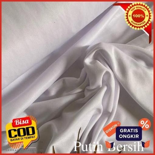 Promo Hemat Kain Kaos Jersey Korea Silk Premium Spandex Hyget Super Stretch Lembut Polos Meteran (Ha