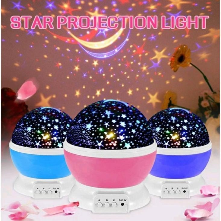 Lampu Tidur Proyektor LED kamar hias bulan dan bintang