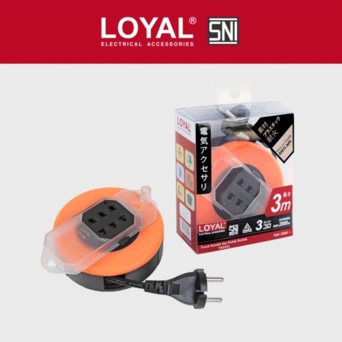 LOYAL Kabel Box Mini 3 Meter / Kabel Roll / Kabel Gulung bagus SNI
