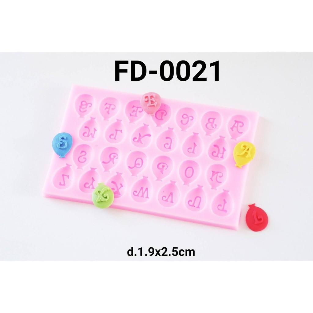 FD-0021 Cetakan silikon cetakan coklat fondan balon huruf nama (Cetakan silikon)
