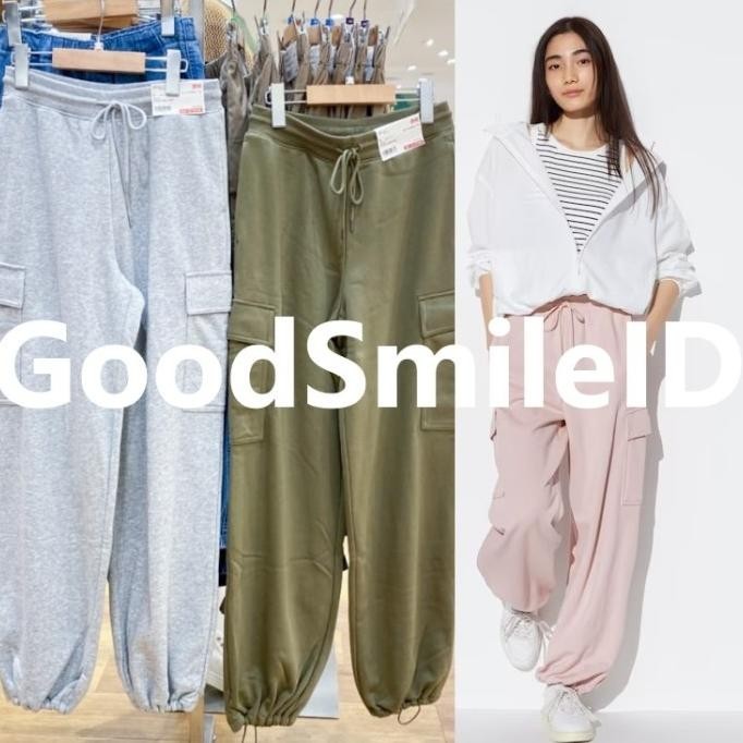 Women Celana Kargo Sweat Jogger Easy Cargo Pants Wanita UNIQLO JASTIP