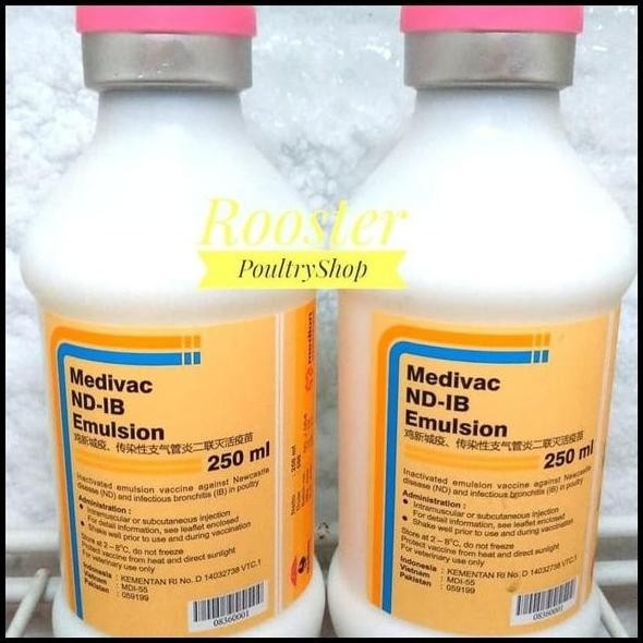 SALE  Vaksinasi Vaksin Ayam Vaksin Unggas ND IB EMULSION 250ML