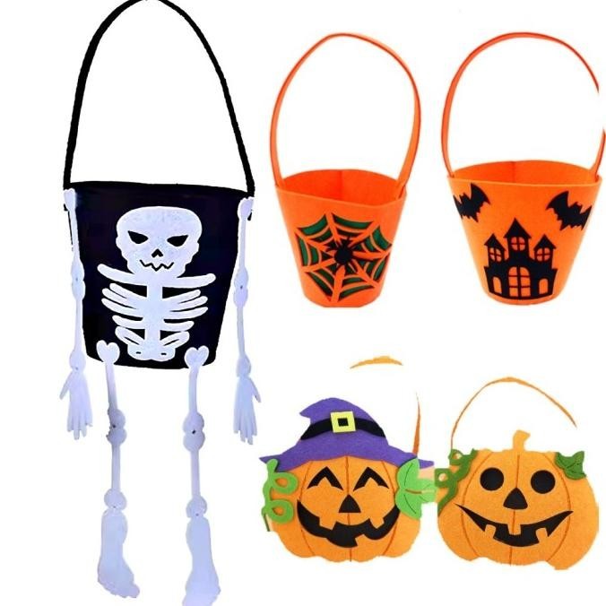 

OLH - Tas Permen Labu Haloween Candy Bag Trick Or Treat Pumpkin Orange Skull TERLARIS