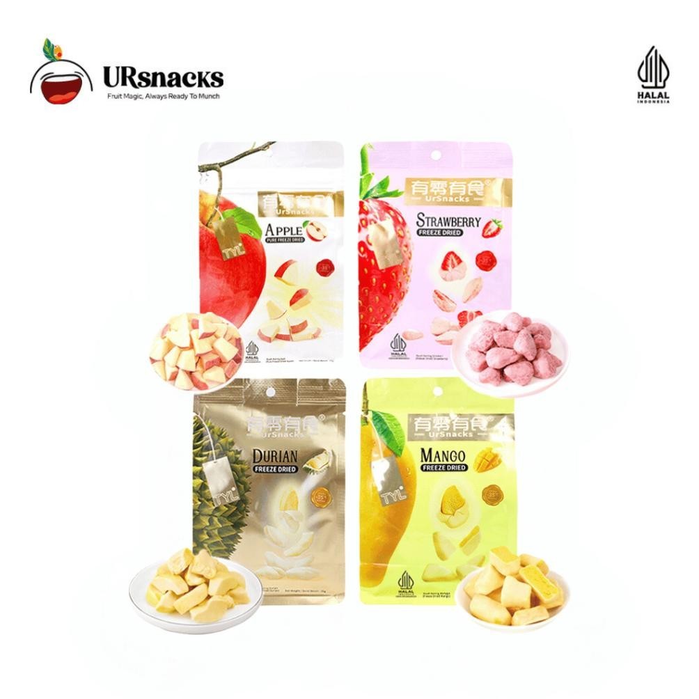 

URSNACKS Bundle Of 4 - Freeze Dried Keripik Sehat Durian + Mango + Strawberry + Apple