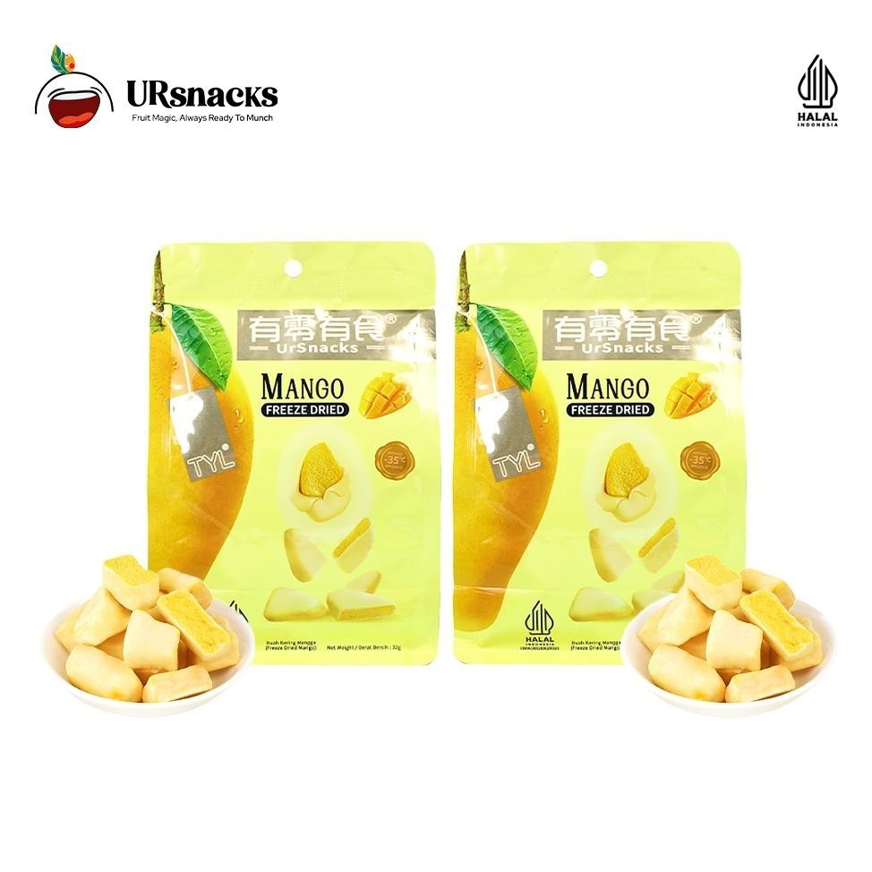 

URSNACKS BUNDLE OF 2 - FREEZE DRIED KERIPIK MANGO 32gr + MANGO 32gr Makanan Snacks Sehat Chips Crispy Food Snack Cemilan Kripik Camilan
