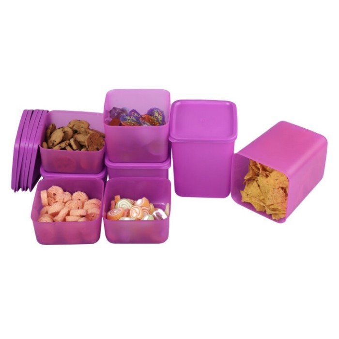 Food Storage Set Of 8 Container Kotak Toples Plastik La Purple Ungu