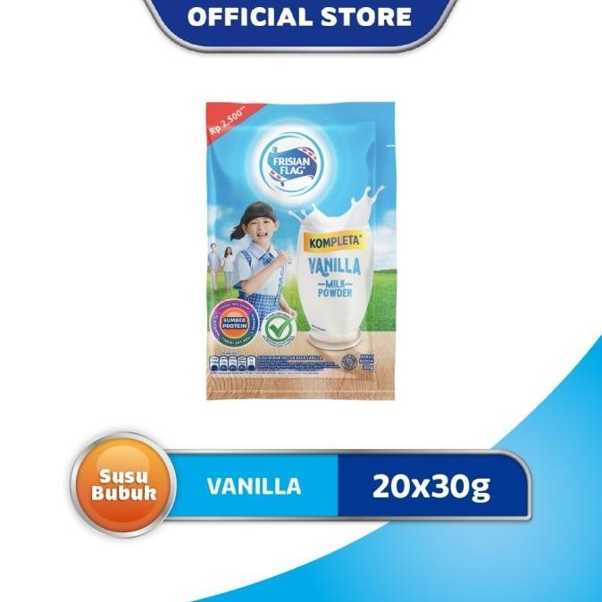 

Frisian Flag Kompleta Susu Bubuk Vanilla Sachet [10x30g] 2 Renceng