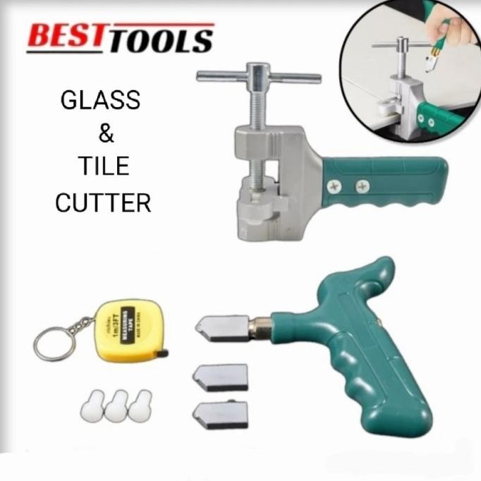 PAKET SET Alat Potong Kaca / Ubin / Potong Keramik Manual Multifungsi