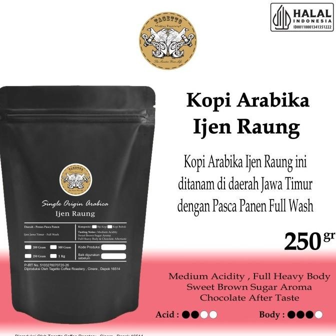 

KOPI ARABIKA IJEN RAUNG 250GR BIJI / BUBUK | FULL WASH ARABICA COFFEE