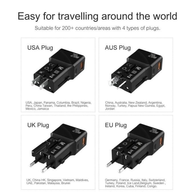 Mediatech Mt-808 Mini Universal Travel Adaptor | Pocket Travel Charger