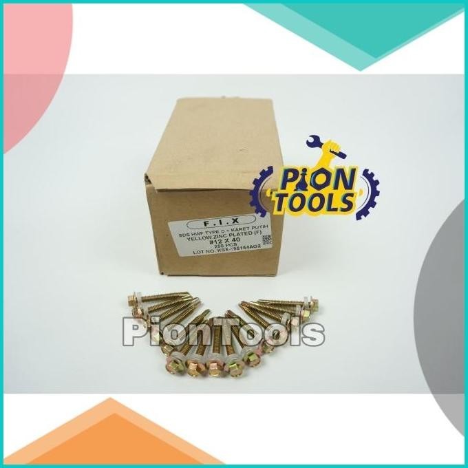 Fix SDS Kuning Karet 12 x 40 Drilling Screw 13m4yZ4 last stok