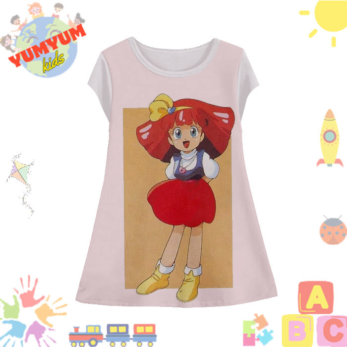Dress Anak Perempuan Minky Momo v1 Tunik Anak Wanita Film Animasi Kartun Anime Minky Momo 3D Printin