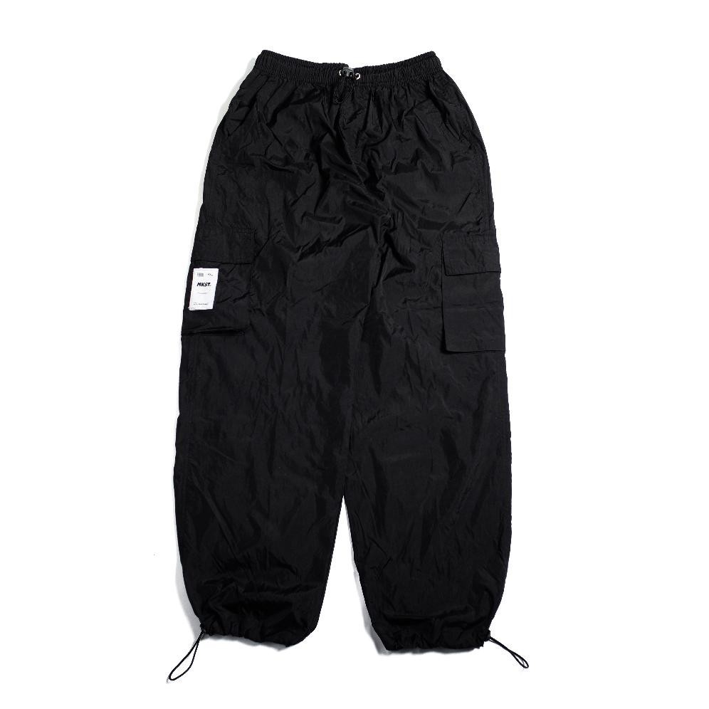 Celana Panjang Tactical Pria Parachute Loose Cargo Nylon Black Cargo Pants Ankle