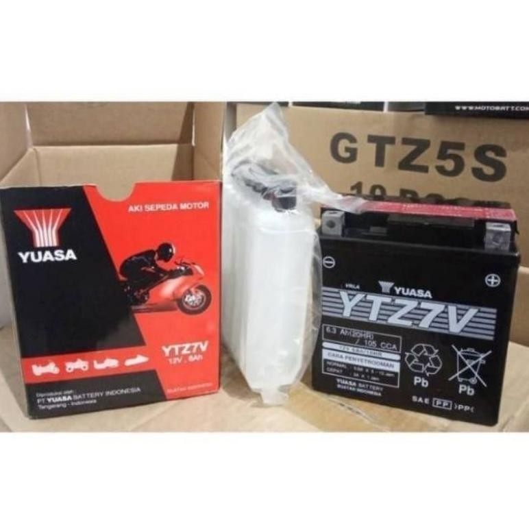 AKI YUASA YTZ7V ASLI ORIGINAL YAMAHA NMAX(untuk nmax th 2015-2019)AEROX LEXI