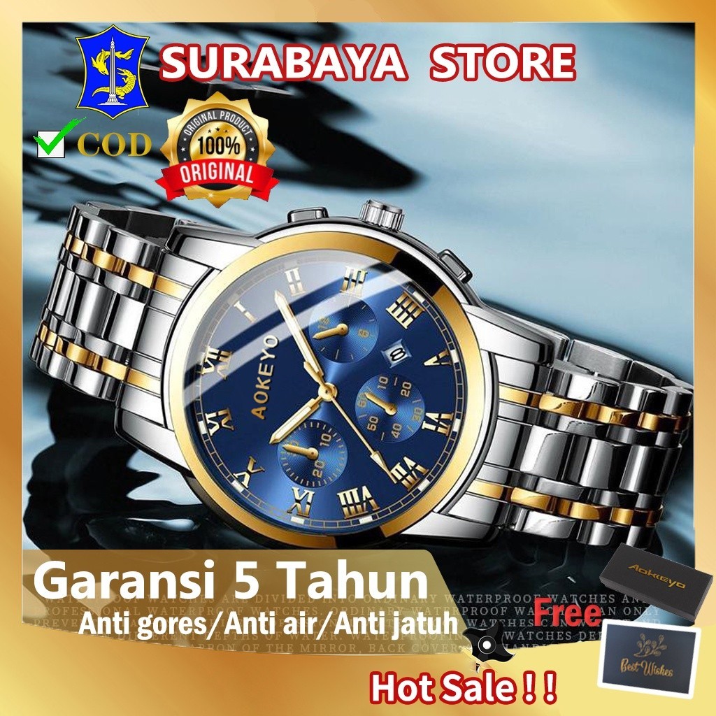 JAM TANGAN KADO // Aokeyo 4006 Jam Tangan Pria Anti Air ORI Jam Tangan Pria Anti Air Original Luxury