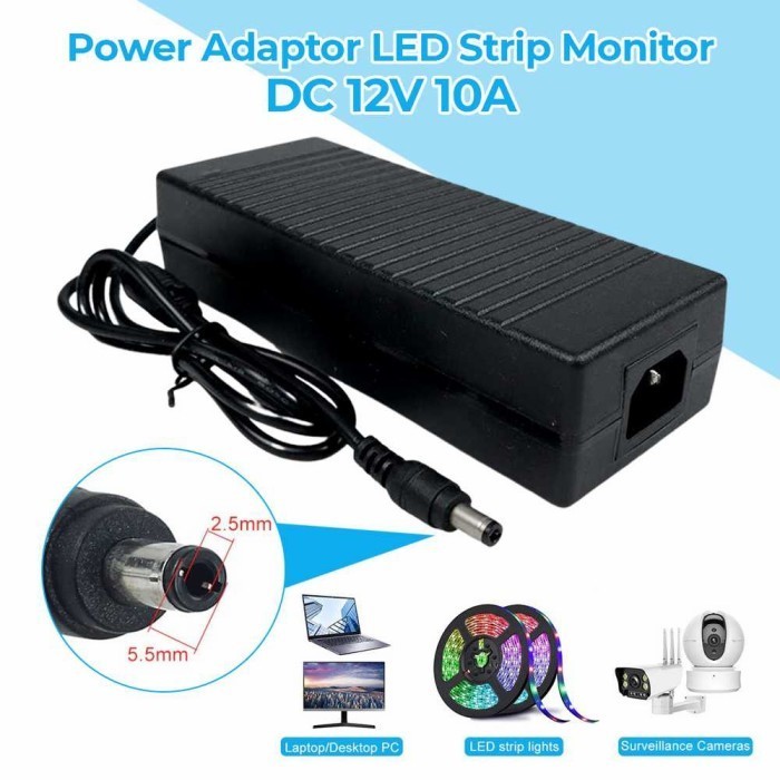 Adaptor DC 12V 10A / Adaptor Cctv LED Strip Pompa
