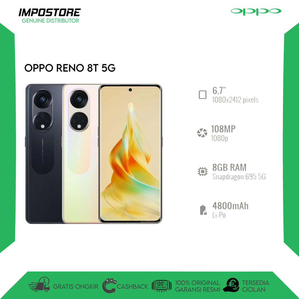 OPPO RENO 8T 5G - 8/128 GB - SNAPDRAGON 695 - REPACK