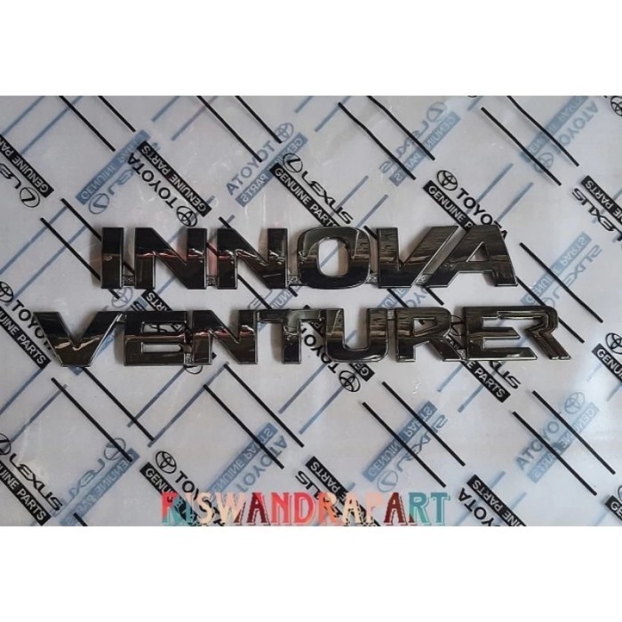 Emblem Logo Tulisan Innova Reborn Venturer Original Black Chrome