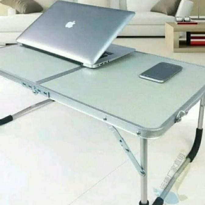 Meja Laptop Portable Aluminium - Meja Belajar - Meja Lipat Koper