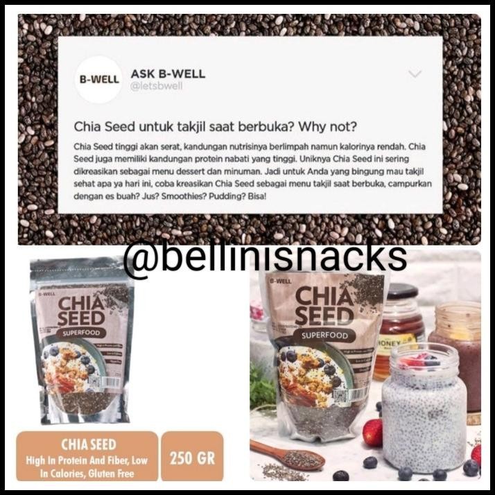 

BEST DEAL B-WELL CHIA SEED PERU 250GR SUPER FOOD CHIA SEED IMPOR BIJI CHIA 100GR !!!!!!