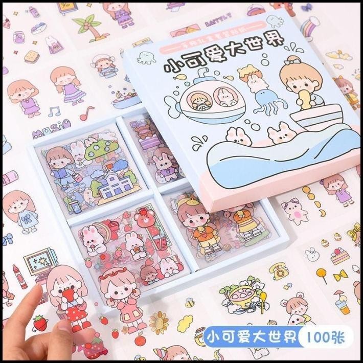 

GRATIS ONGKIR STIKER AESTHETIC LUCU TRANSPARANT 1 KOTAK ISI 100 LEMBAR / STIKER HP !!!!