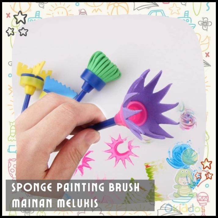 

TERBARU 4PCS GRAFFITI SPONGE PAINT BRUSH KUAS LUKIS ANAK !