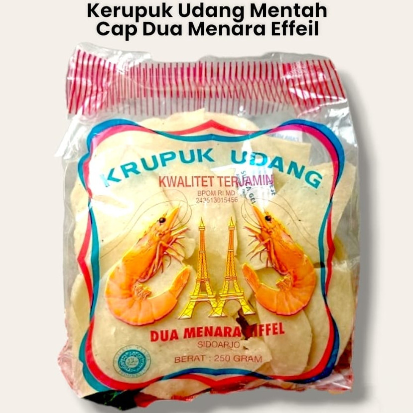 

KERUPUK UDANG MENTAH Cap 'Dua Menara Eiffel' @250gr