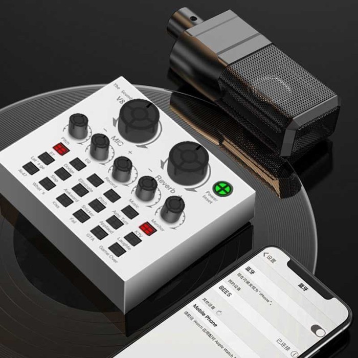 ] TaffSTUDIO V8 PRO Mixer Audio External Sound Card Bluetooth Effect Boa