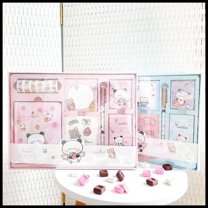 

TERMURAH PAKET JURNAL ALAT TULIS 7 IN 1 MODEL BUNNY KELINCI IMUT READY 2 WARNA