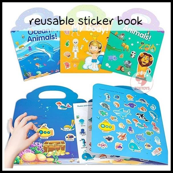 

HOT DEAL ZOETOYS REUSABLE STICKER BOOK | AKTIVITAS MENEMPEL BUKU STIKER !!!