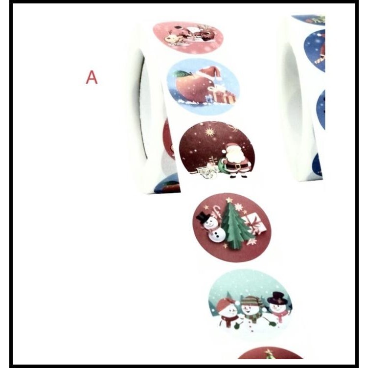 

TERMURAH STIKER NATAL ROLL , STIKER LABEL 100 DAN 500 PCS MENGHIAS KADO, BINGKI