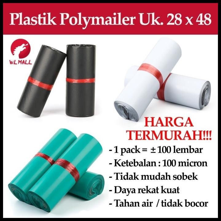 

TERMURAH (UK. 28X48) AMPLOP PLASTIK KANTONG PACKING OLSHOP POLYMAILER !!!!