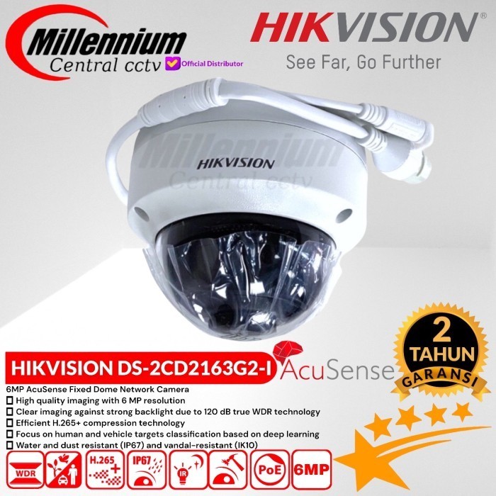Ip Camera Cctv Hikvision 6Mp Ds-2Cd2163G2-I