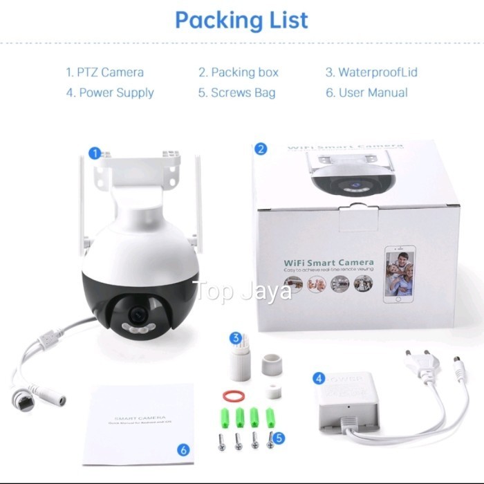Ip Cam 2Mp Outdoor V380 Wireless Fish Eye Panoramic Lens Cctv Onvif
