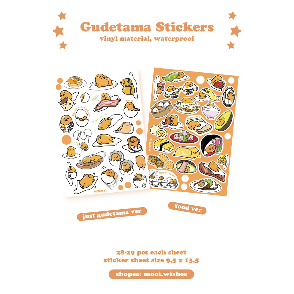 

Sticker Gudetama Sheet Deco Handphone Laptop Journaling Penpal