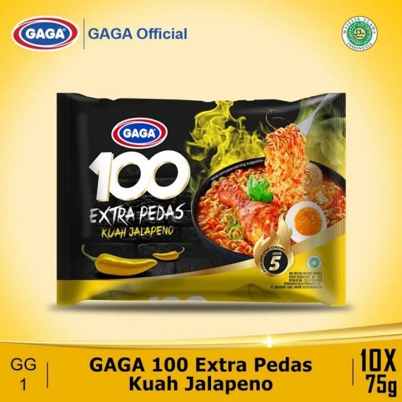 

Mie Gaga 100EP Kuah Rasa Jalapeno 75gr ( 40pcs )