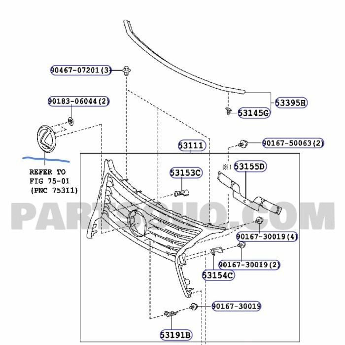 Emblem Grill Lexus Rx 270 2012 Asli Original