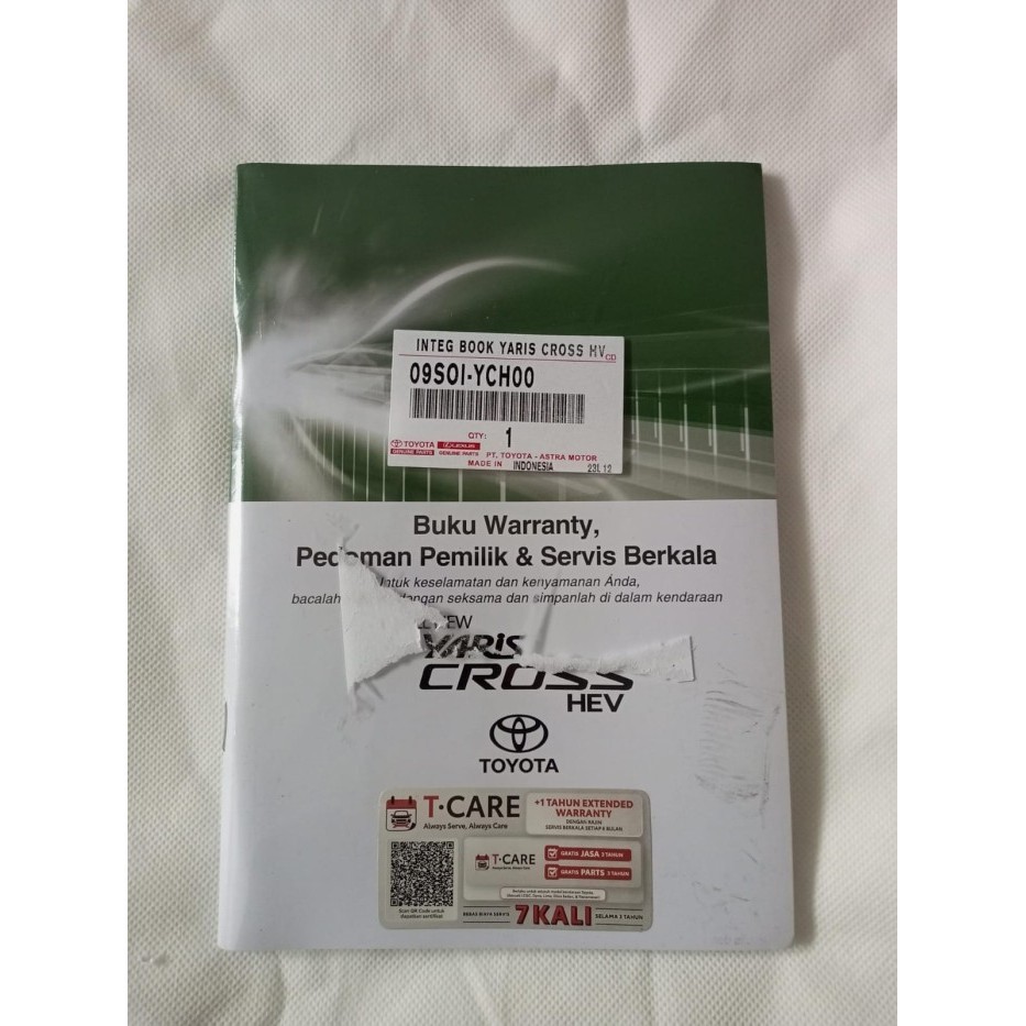 Buku Manual Pedoman Owner Book Manual New Yaris Cross Original Toyota